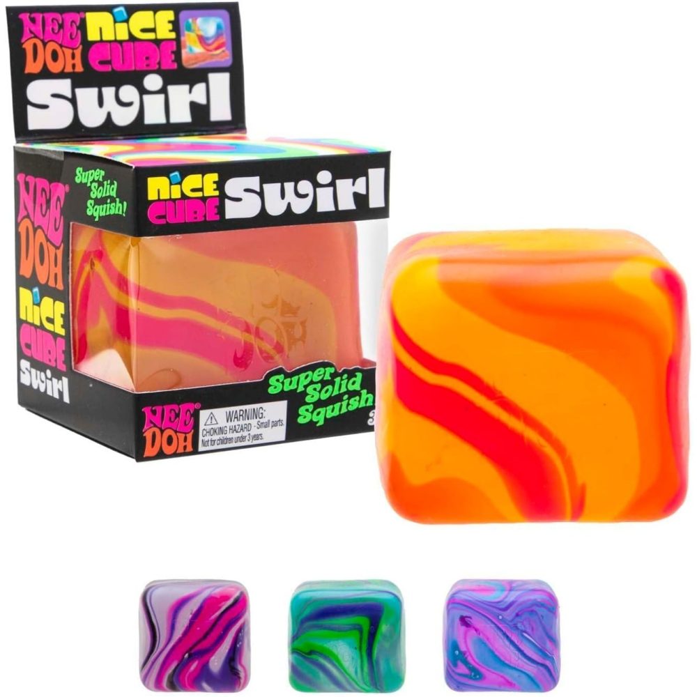 NeeDoh Nice Cube Swirl Solid Squish Assorted